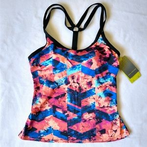 NWT Tek Gear Colorful Tankini Top Size Medium